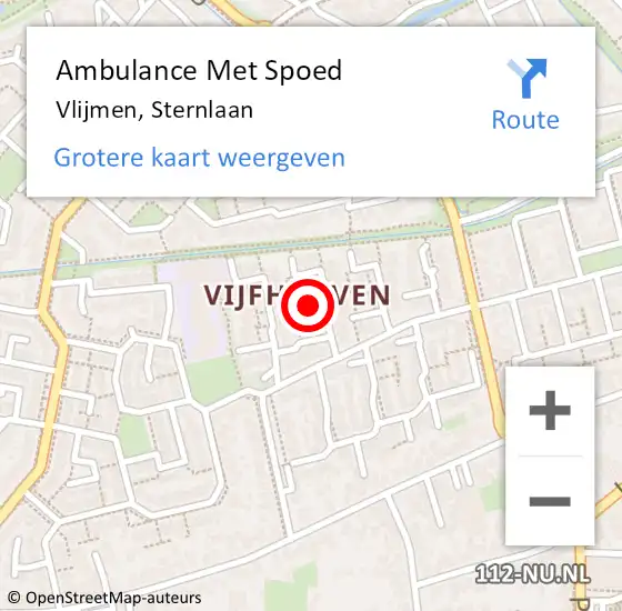 Locatie op kaart van de 112 melding: Ambulance Met Spoed Naar Vlijmen, Sternlaan op 14 februari 2018 14:16