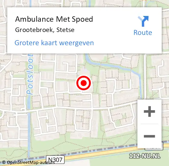 Locatie op kaart van de 112 melding: Ambulance Met Spoed Naar Grootebroek, Stetse op 14 februari 2018 15:32