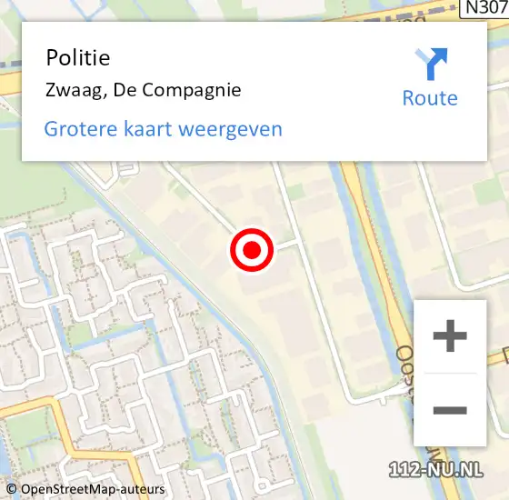 Locatie op kaart van de 112 melding: Politie Zwaag, De Compagnie op 14 februari 2018 17:48