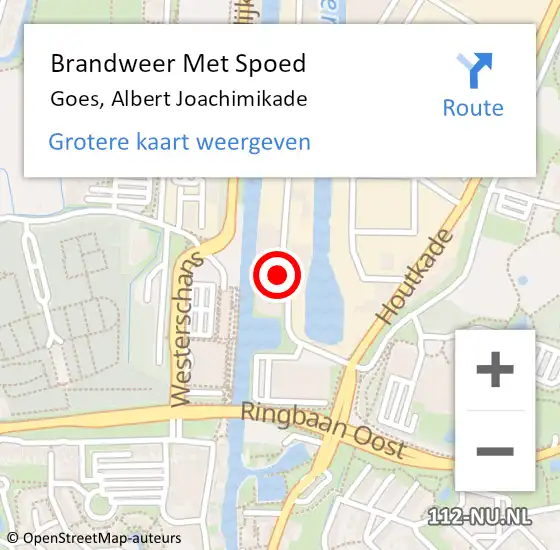 Locatie op kaart van de 112 melding: Brandweer Met Spoed Naar Goes, Albert Joachimikade op 14 februari 2018 20:55