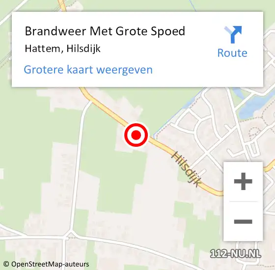 Locatie op kaart van de 112 melding: Brandweer Met Grote Spoed Naar Hattem, Hilsdijk op 14 februari 2018 21:33