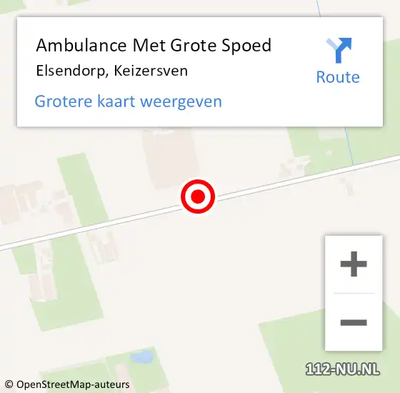 Locatie op kaart van de 112 melding: Ambulance Met Grote Spoed Naar Elsendorp, Keizersven op 14 februari 2018 22:16