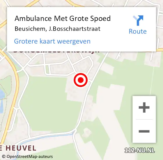 Locatie op kaart van de 112 melding: Ambulance Met Grote Spoed Naar Beusichem, J.Bosschaartstraat op 14 februari 2018 22:52