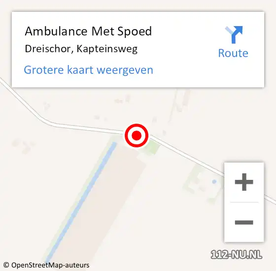 Locatie op kaart van de 112 melding: Ambulance Met Spoed Naar Dreischor, Kapteinsweg op 15 februari 2018 00:33