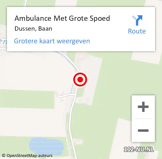 Locatie op kaart van de 112 melding: Ambulance Met Grote Spoed Naar Dussen, Baan op 15 februari 2018 05:06