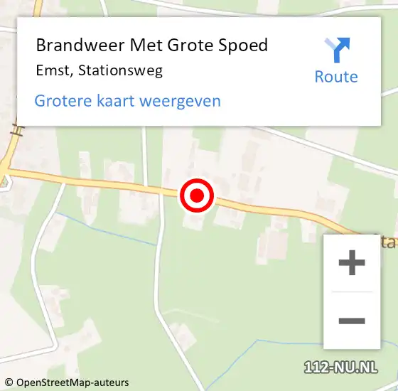 Locatie op kaart van de 112 melding: Brandweer Met Grote Spoed Naar Emst, Stationsweg op 15 februari 2018 08:41