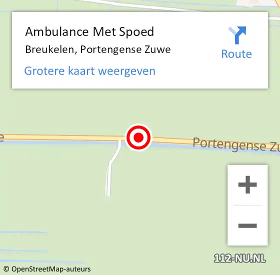 Locatie op kaart van de 112 melding: Ambulance Met Spoed Naar Breukelen, Portengense Zuwe op 15 februari 2018 09:03
