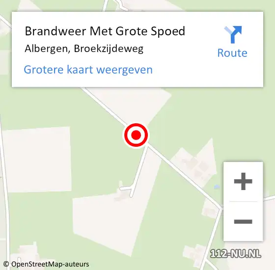 Locatie op kaart van de 112 melding: Brandweer Met Grote Spoed Naar Albergen, Broekzijdeweg op 15 februari 2018 09:34