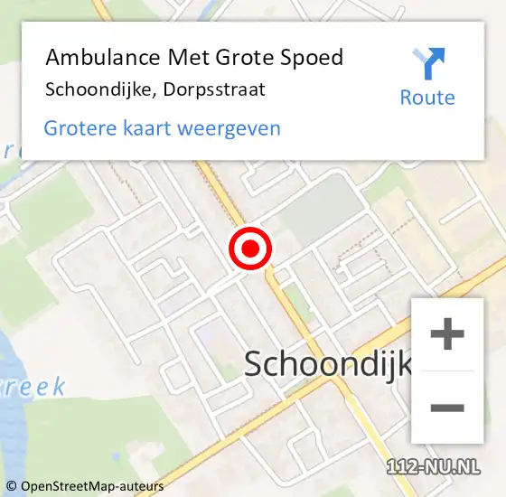 Locatie op kaart van de 112 melding: Ambulance Met Grote Spoed Naar Schoondijke, Dorpsstraat op 15 februari 2018 10:34