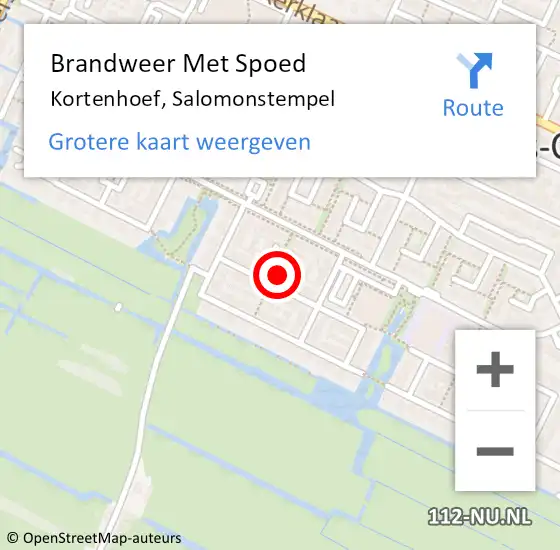 Locatie op kaart van de 112 melding: Brandweer Met Spoed Naar Kortenhoef, Salomonstempel op 15 februari 2018 11:21