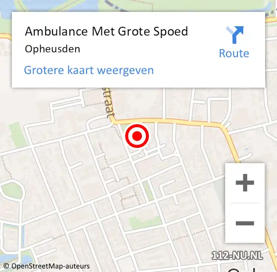 Locatie op kaart van de 112 melding: Ambulance Met Grote Spoed Naar Opheusden, Mariengaerde op 15 februari 2018 12:03