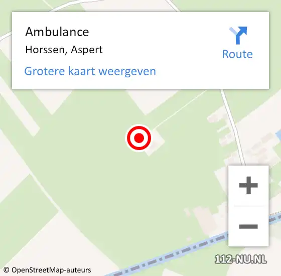 Locatie op kaart van de 112 melding: Ambulance Horssen, Aspert op 15 februari 2018 13:43