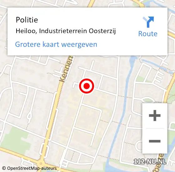 Locatie op kaart van de 112 melding: Politie Heiloo, Industrieterrein Oosterzij op 15 februari 2018 14:19