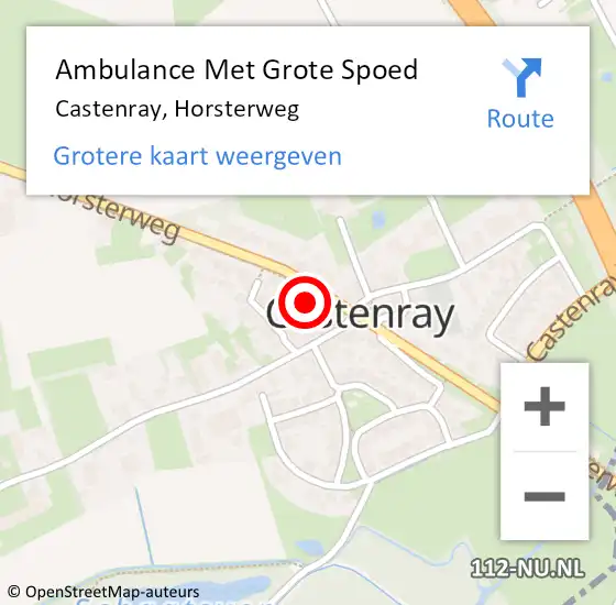 Locatie op kaart van de 112 melding: Ambulance Met Grote Spoed Naar Castenray, Horsterweg op 15 februari 2018 18:29