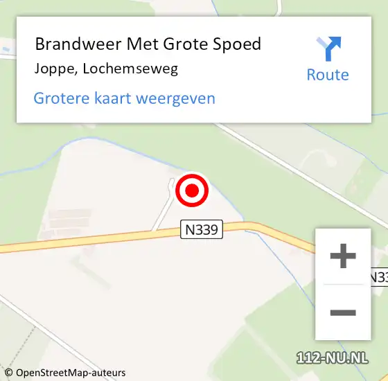 Locatie op kaart van de 112 melding: Brandweer Met Grote Spoed Naar Joppe, Lochemseweg op 15 februari 2018 18:44