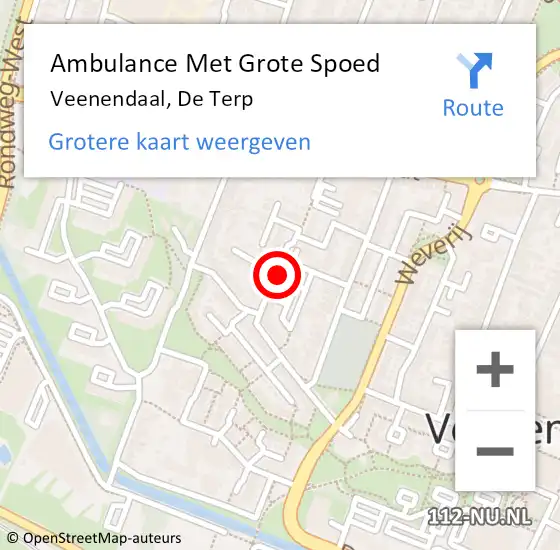 Locatie op kaart van de 112 melding: Ambulance Met Grote Spoed Naar Veenendaal, De Terp op 16 februari 2018 02:41