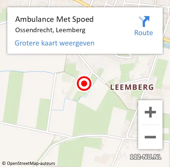 Locatie op kaart van de 112 melding: Ambulance Met Spoed Naar Ossendrecht, Leemberg op 16 februari 2018 03:59