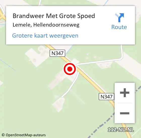 Locatie op kaart van de 112 melding: Brandweer Met Grote Spoed Naar Lemele, Hellendoornseweg op 16 februari 2018 07:35