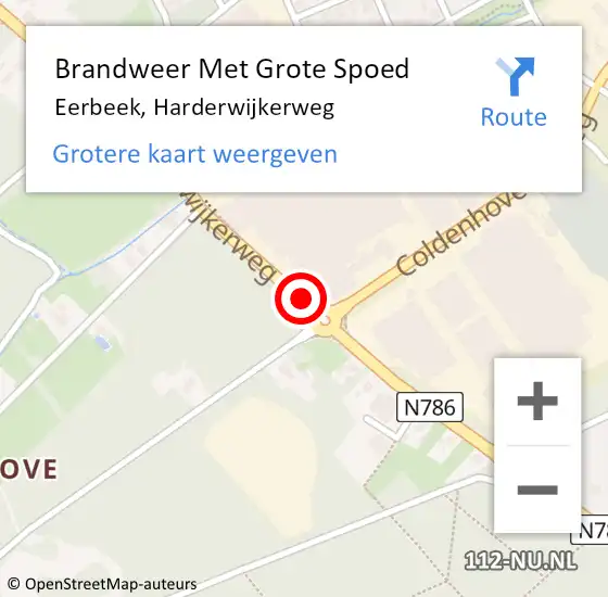 Locatie op kaart van de 112 melding: Brandweer Met Grote Spoed Naar Eerbeek, Harderwijkerweg op 16 februari 2018 11:19