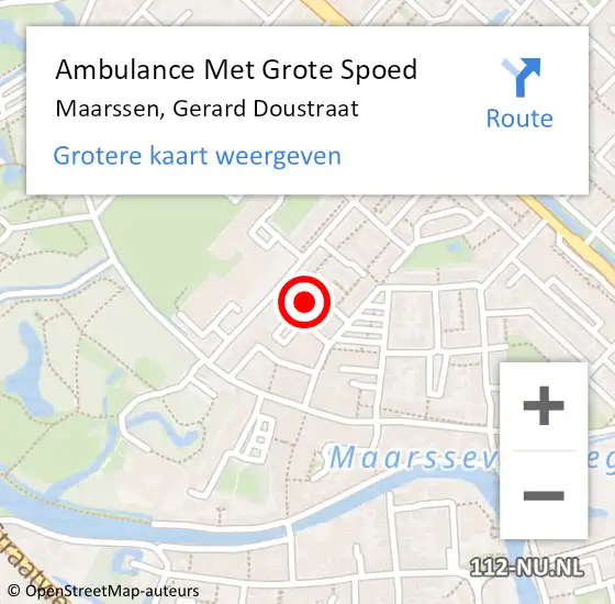Locatie op kaart van de 112 melding: Ambulance Met Grote Spoed Naar Maarssen, Gerard Doustraat op 16 februari 2018 11:55