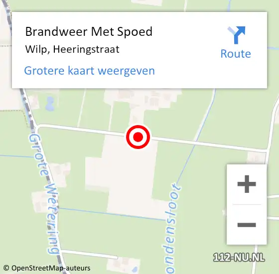 Locatie op kaart van de 112 melding: Brandweer Met Spoed Naar Wilp, Heeringstraat op 16 februari 2018 12:07