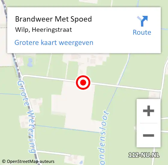 Locatie op kaart van de 112 melding: Brandweer Met Spoed Naar Wilp, Heeringstraat op 16 februari 2018 14:04