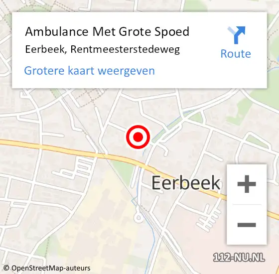 Locatie op kaart van de 112 melding: Ambulance Met Grote Spoed Naar Eerbeek, Rentmeesterstedeweg op 16 februari 2018 14:46