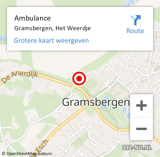 Locatie op kaart van de 112 melding: Ambulance Gramsbergen, Het Weerdje op 16 februari 2018 16:16