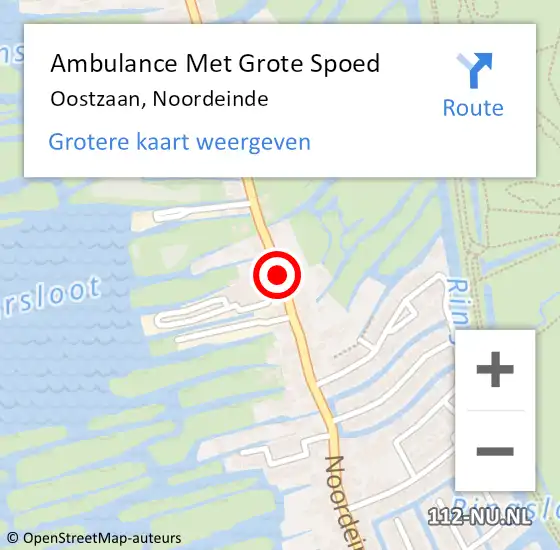 Locatie op kaart van de 112 melding: Ambulance Met Grote Spoed Naar Oostzaan, Noordeinde op 16 februari 2018 19:30