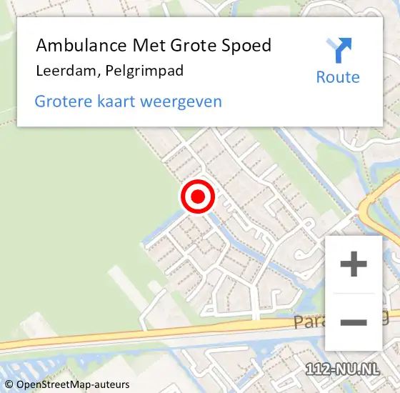 Locatie op kaart van de 112 melding: Ambulance Met Grote Spoed Naar Leerdam, Pelgrimpad op 16 februari 2018 22:33