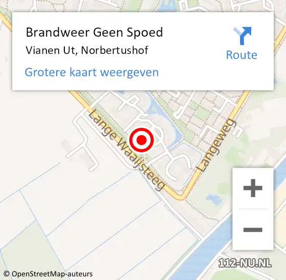 Locatie op kaart van de 112 melding: Brandweer Geen Spoed Naar Vianen Ut, Norbertushof op 16 februari 2018 22:37