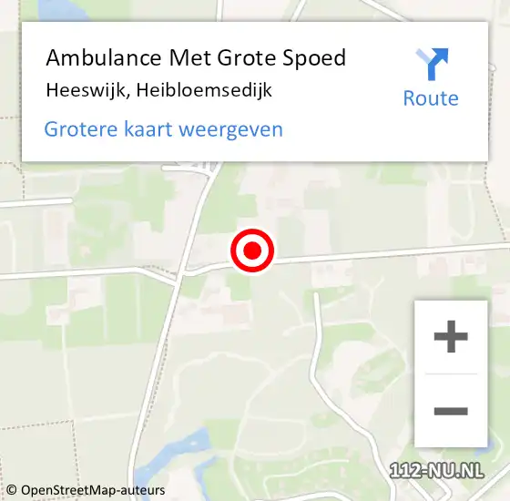 Locatie op kaart van de 112 melding: Ambulance Met Grote Spoed Naar Heeswijk, Heibloemsedijk op 16 februari 2018 23:01