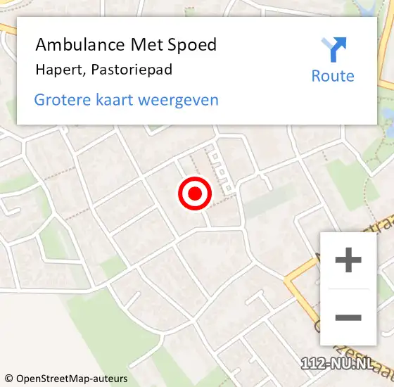 Locatie op kaart van de 112 melding: Ambulance Met Spoed Naar Hapert, Pastoriepad op 16 februari 2018 23:47