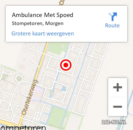 Locatie op kaart van de 112 melding: Ambulance Met Spoed Naar Stompetoren, Morgen op 17 februari 2018 00:45