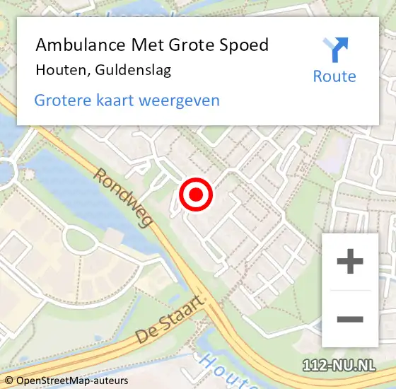 Locatie op kaart van de 112 melding: Ambulance Met Grote Spoed Naar Houten, Guldenslag op 17 februari 2018 02:18