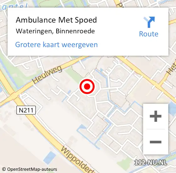 Locatie op kaart van de 112 melding: Ambulance Met Spoed Naar Wateringen, Binnenroede op 17 februari 2018 04:37