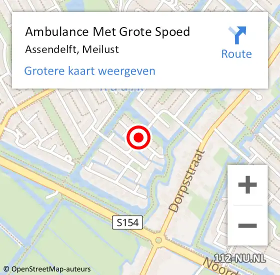 Locatie op kaart van de 112 melding: Ambulance Met Grote Spoed Naar Assendelft, Meilust op 17 februari 2018 04:49