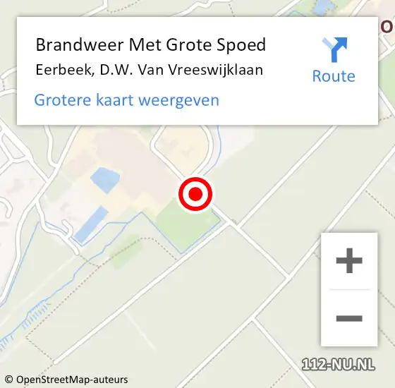 Locatie op kaart van de 112 melding: Brandweer Met Grote Spoed Naar Eerbeek, D.W. Van Vreeswijklaan op 17 februari 2018 07:04