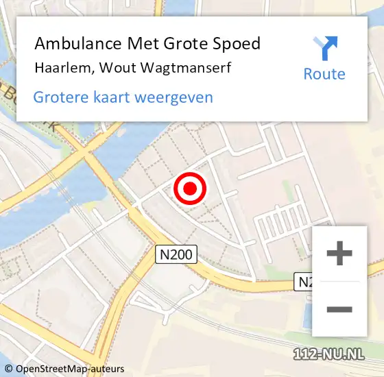 Locatie op kaart van de 112 melding: Ambulance Met Grote Spoed Naar Haarlem, Wout Wagtmanserf op 17 februari 2018 08:42