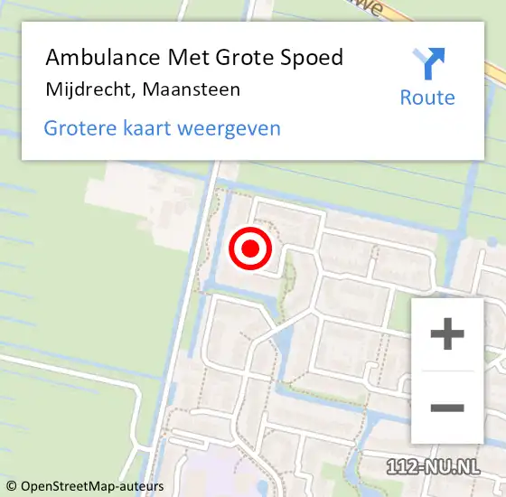 Locatie op kaart van de 112 melding: Ambulance Met Grote Spoed Naar Mijdrecht, Maansteen op 17 februari 2018 09:23