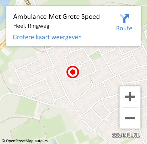 Locatie op kaart van de 112 melding: Ambulance Met Grote Spoed Naar Heel, Ringweg op 17 februari 2018 10:01