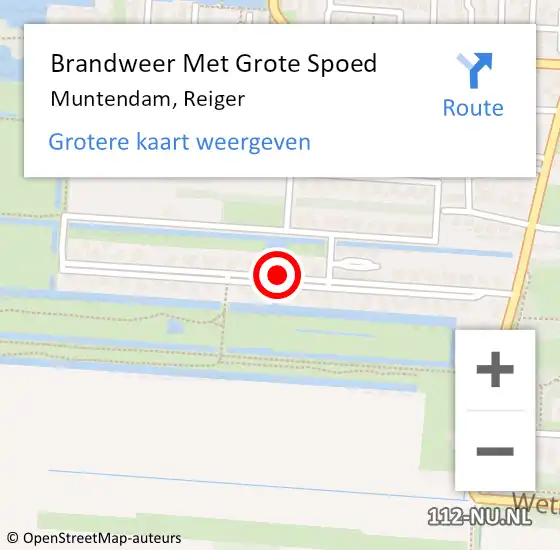 Locatie op kaart van de 112 melding: Brandweer Met Grote Spoed Naar Muntendam, Reiger op 17 februari 2018 11:29