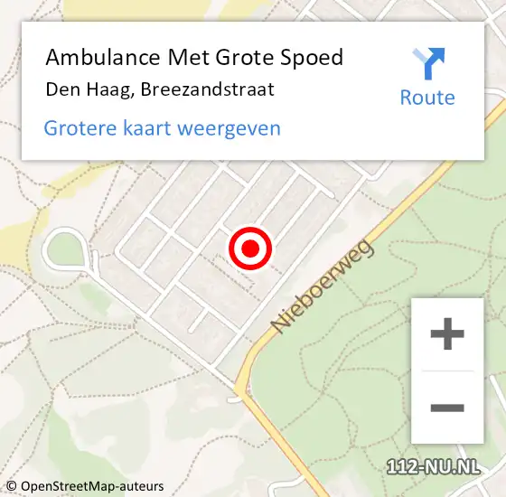 Locatie op kaart van de 112 melding: Ambulance Met Grote Spoed Naar Den Haag, Breezandstraat op 17 februari 2018 11:36