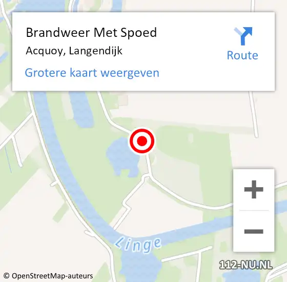Locatie op kaart van de 112 melding: Brandweer Met Spoed Naar Acquoy, Langendijk op 17 februari 2018 13:27