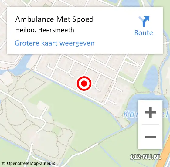 Locatie op kaart van de 112 melding: Ambulance Met Spoed Naar Heiloo, Heersmeeth op 17 februari 2018 13:32