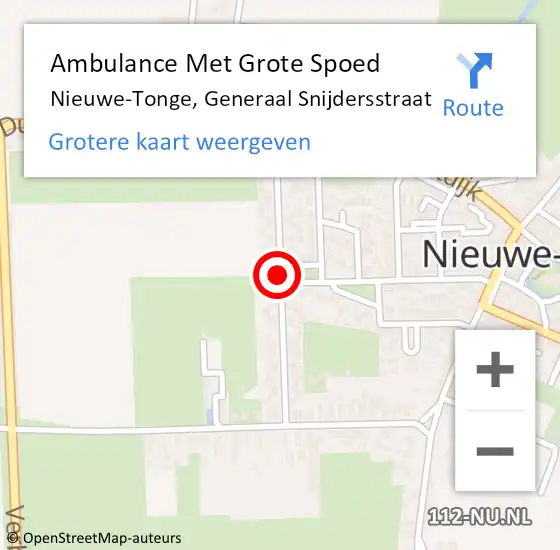 Locatie op kaart van de 112 melding: Ambulance Met Grote Spoed Naar Nieuwe-Tonge, Generaal Snijdersstraat op 17 februari 2018 14:02