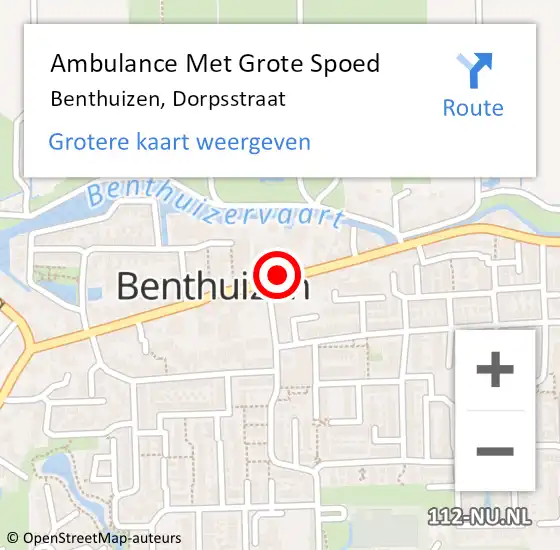 Locatie op kaart van de 112 melding: Ambulance Met Grote Spoed Naar Benthuizen, Dorpsstraat op 17 februari 2018 14:04