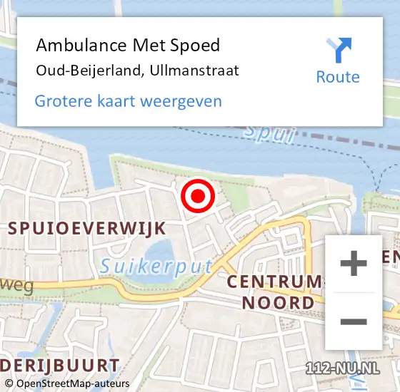 Locatie op kaart van de 112 melding: Ambulance Met Spoed Naar Oud-Beijerland, Ullmanstraat op 17 februari 2018 14:12