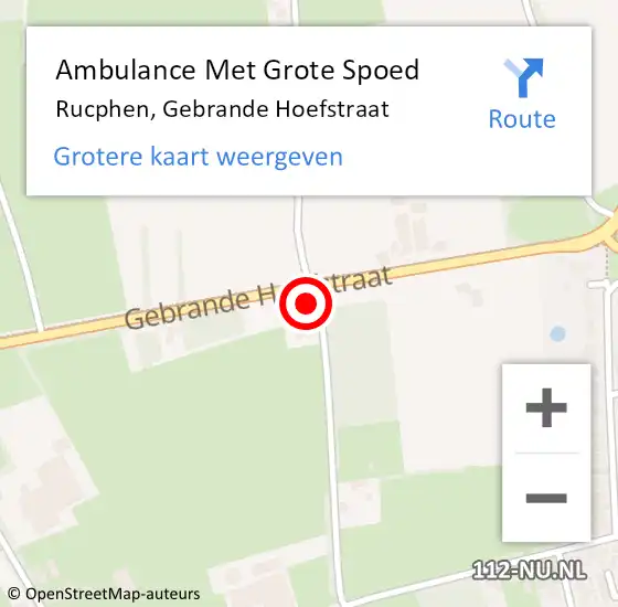 Locatie op kaart van de 112 melding: Ambulance Met Grote Spoed Naar Rucphen, Gebrande Hoefstraat op 17 februari 2018 14:47
