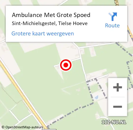 Locatie op kaart van de 112 melding: Ambulance Met Grote Spoed Naar Sint-Michielsgestel, Tielse Hoeve op 17 februari 2018 16:04